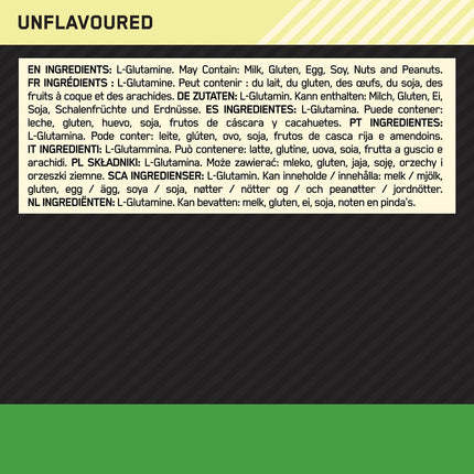 Optimum Nutrition Glutamine Powder, L-Glutamine Amino Acid Powder, Dietary Supplement Before and After Workout Shake, Unflavored, 123 Servings, 630g
