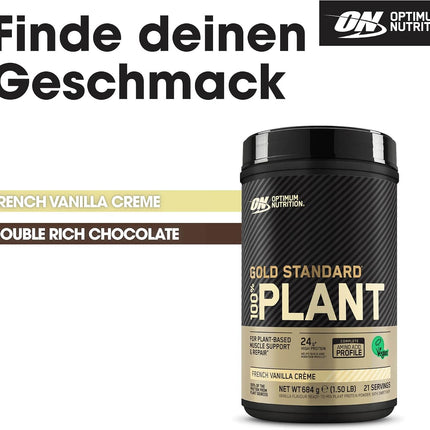 Optimum Nutrition Gold Standard 100% Plant-ON Vegan Protein Powder (with protein from 100% vegetable sources) Vanilla protein powder, 19 servings, 684 g