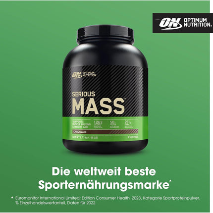 Optimum Nutrition Serious Mass Protein Powder High Calorie Mass Gainer with Vitamins, Creatine and Glutamine, Chocolate, 8 Servings, 2.73kg, packaging may vary