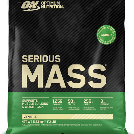 Optimum Nutrition Serious Mass 2025 Weight Gainer Powder, Vanilla Flavour, 5.33 kg, 16 Servings