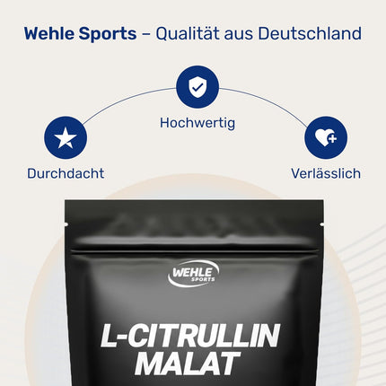 L-Citrulline Malate Powder 2:1 - 500g - High Dose - Vegan - Produced in Germany - Amino Acid