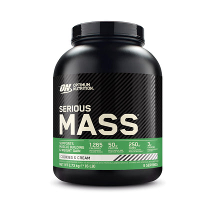 Optimum Nutrition Serious Mass Protein Powder High Calorie Mass Gainer with Vitamins, Creatine and Glutamine, Vanilla, 8 Servings, 2.73kg, packaging may vary