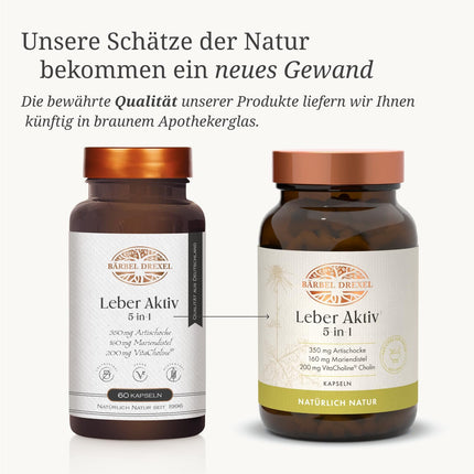 BÄRBEL DREXEL Liver Active 5-in-1 Capsules with Choline, Milk Thistle, Dandelion, Artichoke, Piperine, Zinc, Vitamin E, Selenium (Pack of 60) Liver Capsules Natural Healing Bitter Substances