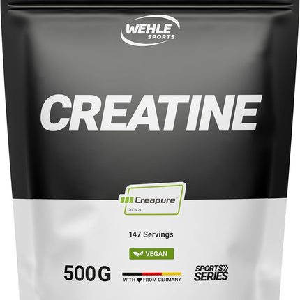 Creapure® Creatine Monohydrate Powder 500 g - Creatine Monohydrate - High Dose - Vegan - Bottled in Germany