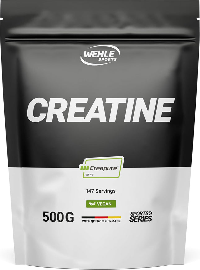 Creapure® Creatine Monohydrate Powder 500 g - Creatine Monohydrate - High Dose - Vegan - Bottled in Germany