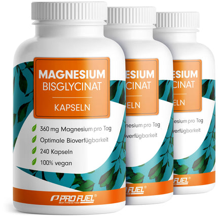 Magnesium Bisglycinate Capsules 240x - 3000 mg Magnesium Bisglycinate, of which 360 mg Elementary Magnesium per Day - Laboratory Tested with Certificate - 100% Vegan - Supply for 80 Days