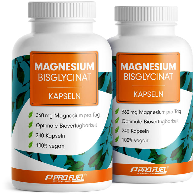 Magnesium Bisglycinate Capsules 240x - 3000 mg Magnesium Bisglycinate, of which 360 mg Elementary Magnesium per Day - Laboratory Tested with Certificate - 100% Vegan - Supply for 80 Days