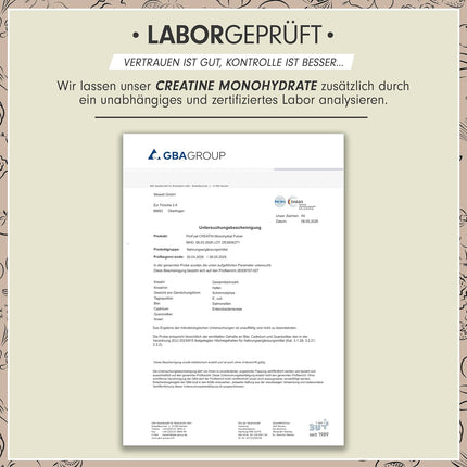 Creatine Monohydrate Powder 500 g - Creatine Monohydrate in Micronised Quality - Creatine Monohydrate Optimal High Dose - Laboratory Tested with Certificate - 100% Vegan - for 146 Applications