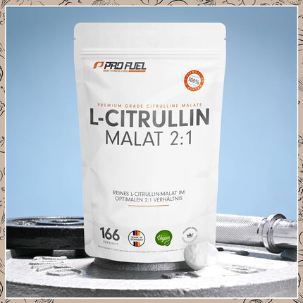 L-Citrulline Malate - 500 g Powder with 3000 mg L-Citrulline Malate 2:1 per Serving - Storage Pack for 166 Applications - No Additives - Laboratory Tested with Certificate