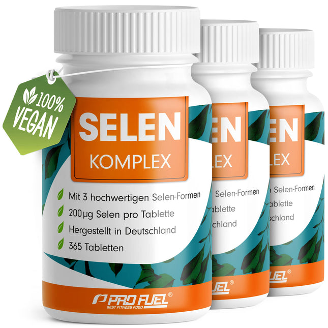 Selenium High Dose 365 x Selenium 200 μg Tablets - Selenium Complex from 3 High-Quality Selenium Sources: Selenium Yeast, Selenium Methionine & Sodium Selenite, Selenium Tablets - Laboratory Tested with Certificate - 100% Vegan