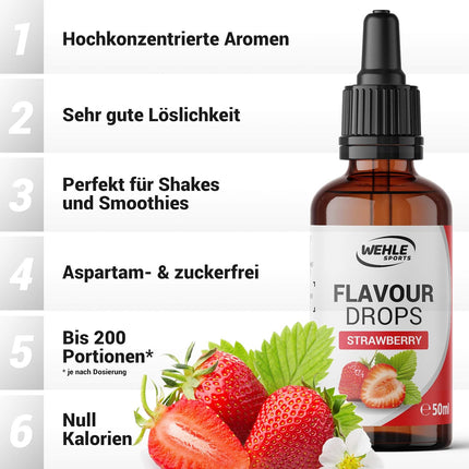 Wehle Sports Flavdrops - Calorie-Free, Sweetening Flavour Drops for Quark, Yoghurt, Porridge, etc. 50 ml