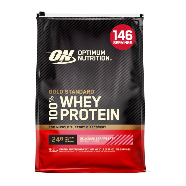Optimum Nutrition ON Gold Standard Whey Protein Powder, protein powder for muscle building, naturally contained BCAA and glutamine, Double Rich Chocolate, 149 servings, 4.54kg, packaging can vary