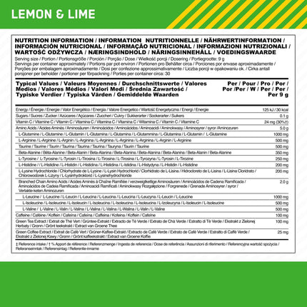 Optimum Nutrition Amino Energy Pre Workout Powder Keto Friendly with Beta Alanine, Caffeine, Amino Acids and Vitamin C, Lemon Lime, 30 Servings, 270g