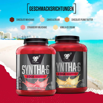 BSN Nutrition Protein Powder Syntha 6 Edge Low Carb and Sugar Whey Protein Shake with Whey Protein Isolate, Micellar Casein, Glutamine and Amino Acids, Chocolate Milkshake, 48 Servings, 1.87kg