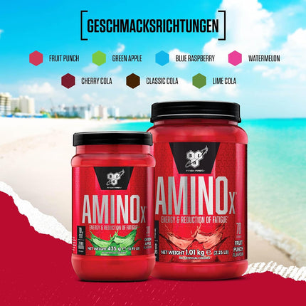 BSN Amino X BCAA Powder, Sugar-Free Amino Acids Complex High Dose with Vitamin D, Vitamin B6, Arginine P8533 Watermelon 1