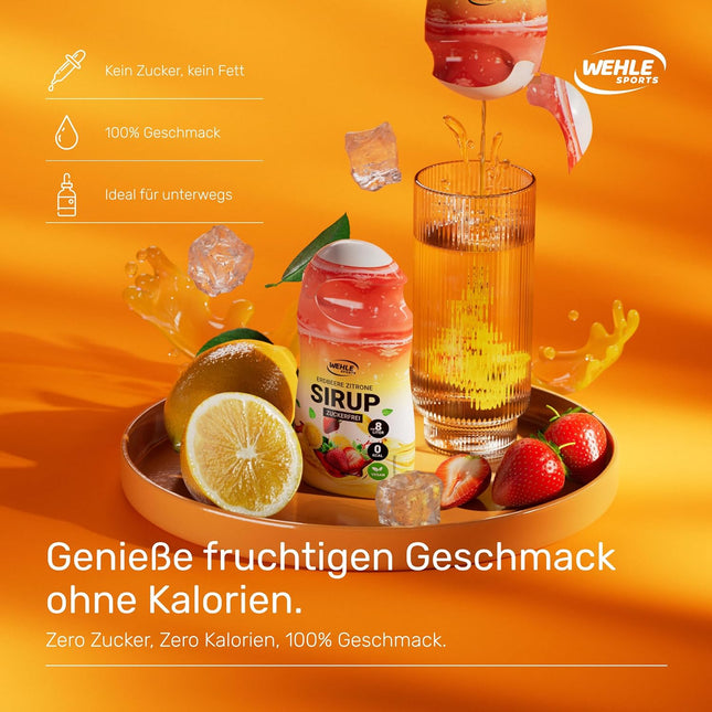 WEHLE Sugar Free Syrup [Zero Syrup] - Sugar-free Syrup for Water with Flavour, No Sugar and Calories, 65 ml (Red Apple)