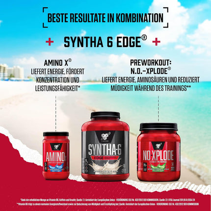 BSN Nutrition Protein Powder Syntha 6 Edge Low Carb and Sugar Whey Protein Shake with Whey Protein Isolate, Micellar Casein, Glutamine and Amino Acids, Chocolate Milkshake, 48 Servings, 1.87kg