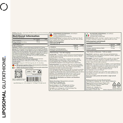Codeage Liposomal Glutathione Preparation - Pure Reduced Setria L-Glutathione Skin Preparation Nano Encapsulated Glutathione Powder Pills Phospholipids Antioxidant Complex Vegan, GMO Free, 60 Capsules