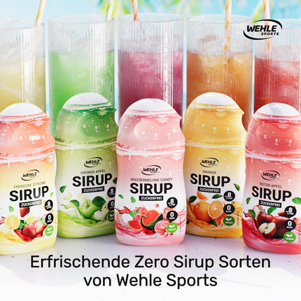 WEHLE Sugar Free Syrup [Zero Syrup] - Sugar-free Syrup for Water with Flavour, No Sugar and Calories, 65 ml (Red Apple)