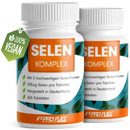 Selenium High Dose 365 x Selenium 200 μg Tablets - Selenium Complex from 3 High-Quality Selenium Sources: Selenium Yeast, Selenium Methionine & Sodium Selenite, Selenium Tablets - Laboratory Tested with Certificate - 100% Vegan