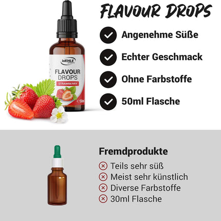 Wehle Sports Flavdrops - Calorie-Free, Sweetening Flavour Drops for Quark, Yoghurt, Porridge, etc. 50 ml